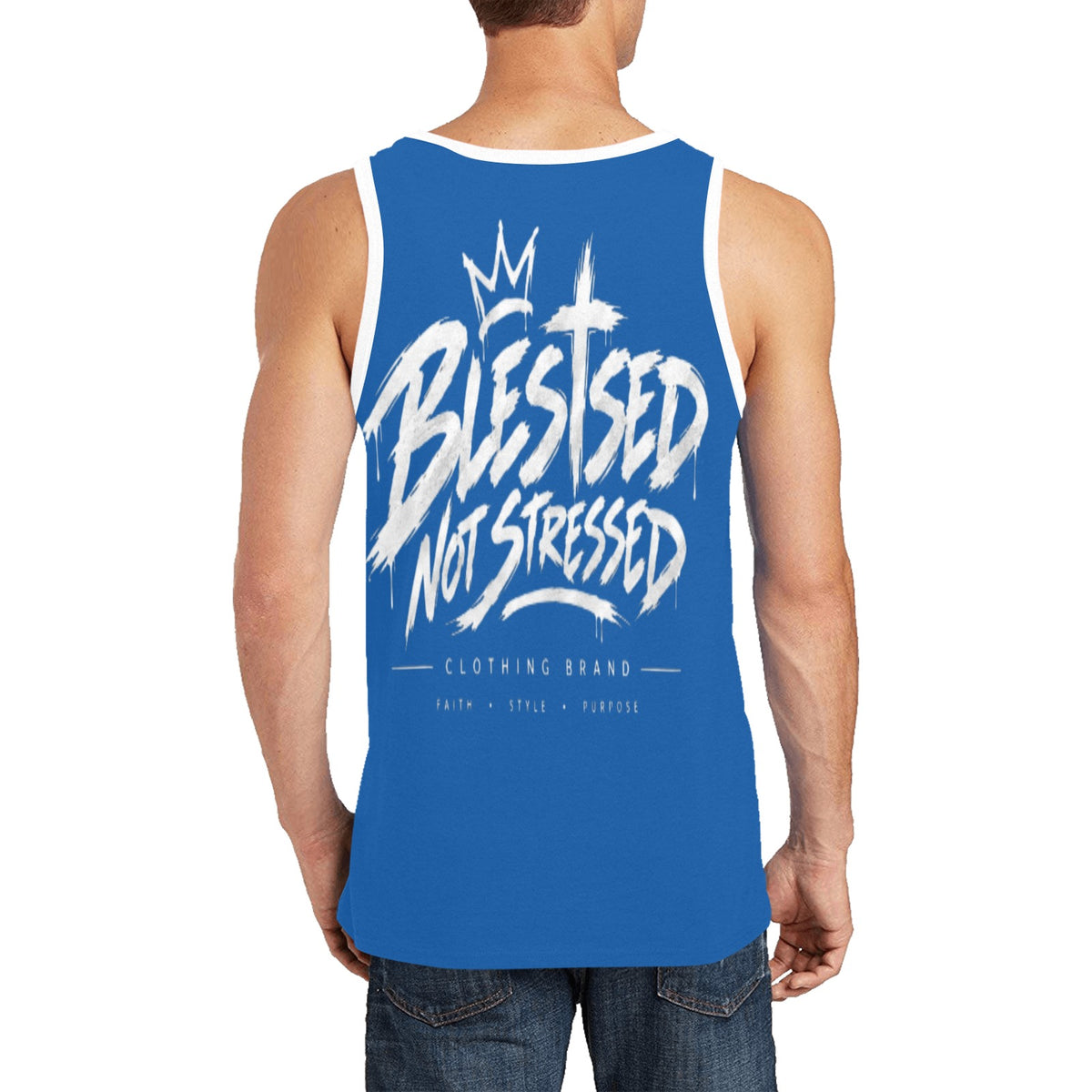 Blessed Not Stressed Men's Relaxed-Fit Printed Tank Top