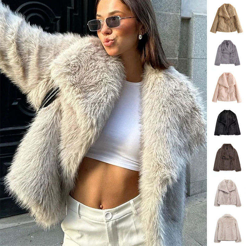 Women's Winter Plush Lapel Coat