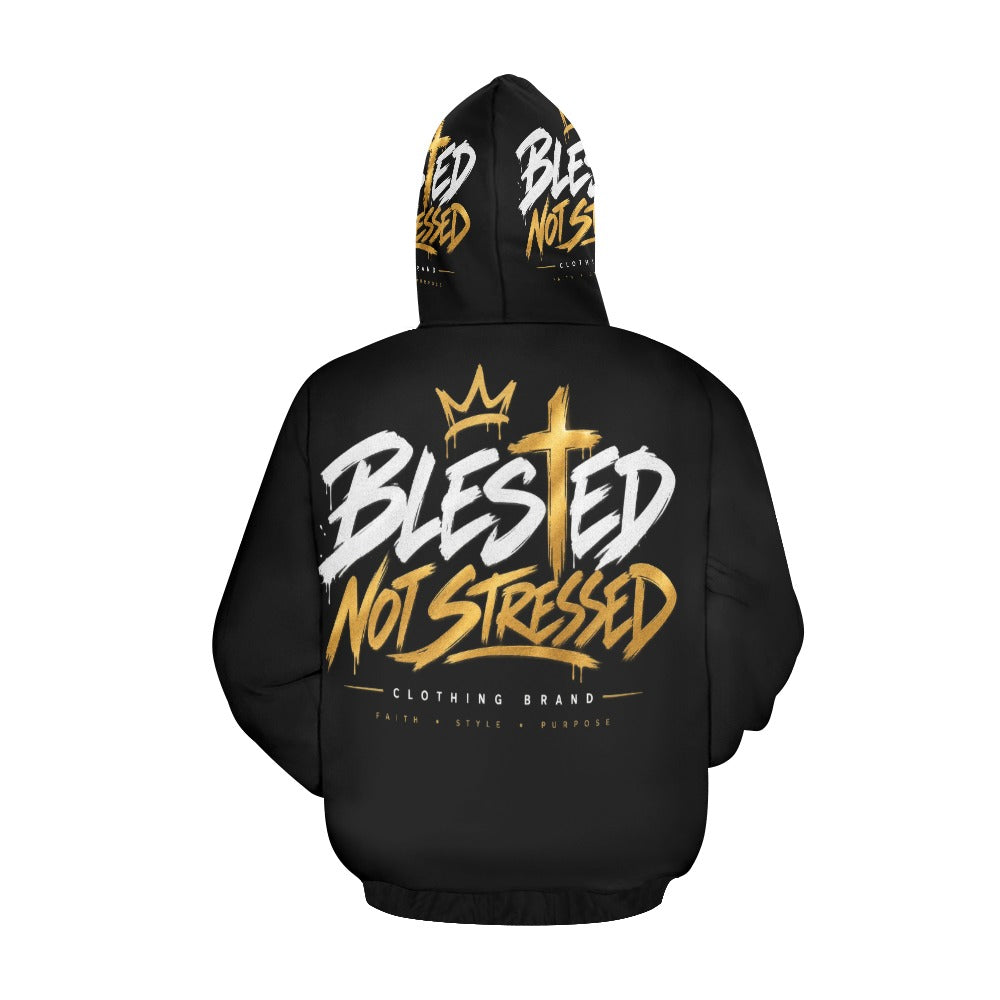 Blessed Not Stressed Men's Graphic Drawstring Hoodie