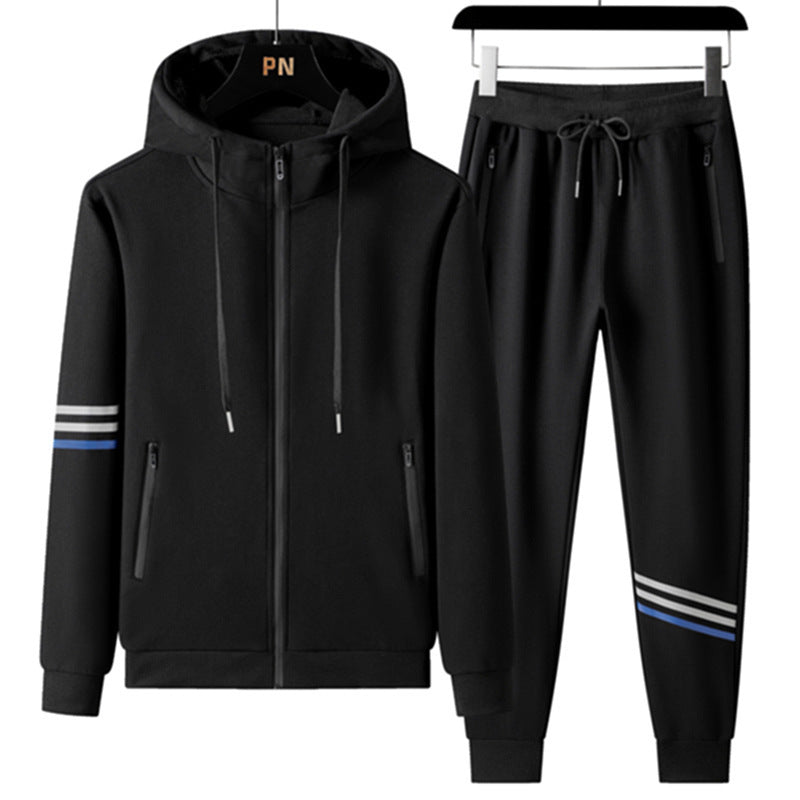 Men's Casual Cotton Hooded Two-piece Set
