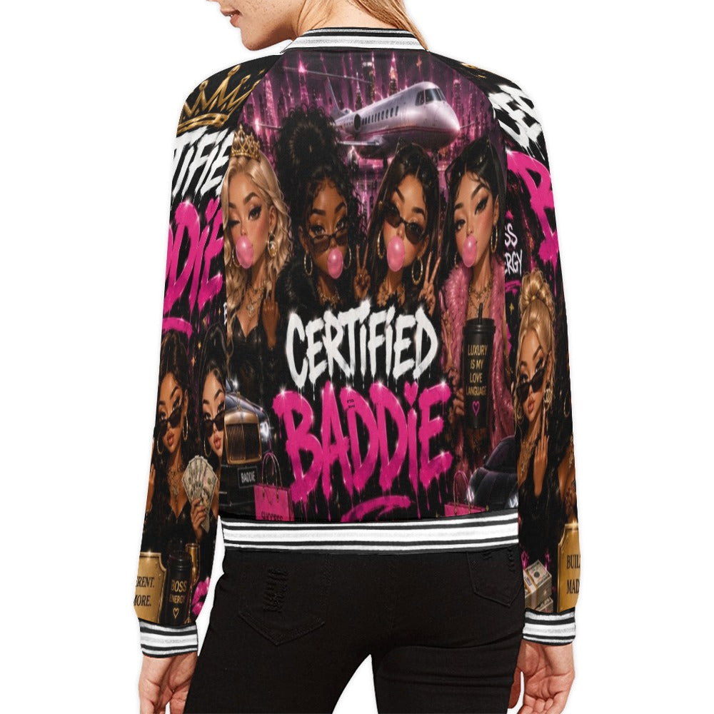 CERTIFIED BADDIE V1 Women's Horizontal Stripes Jacket – Bold Streetwear