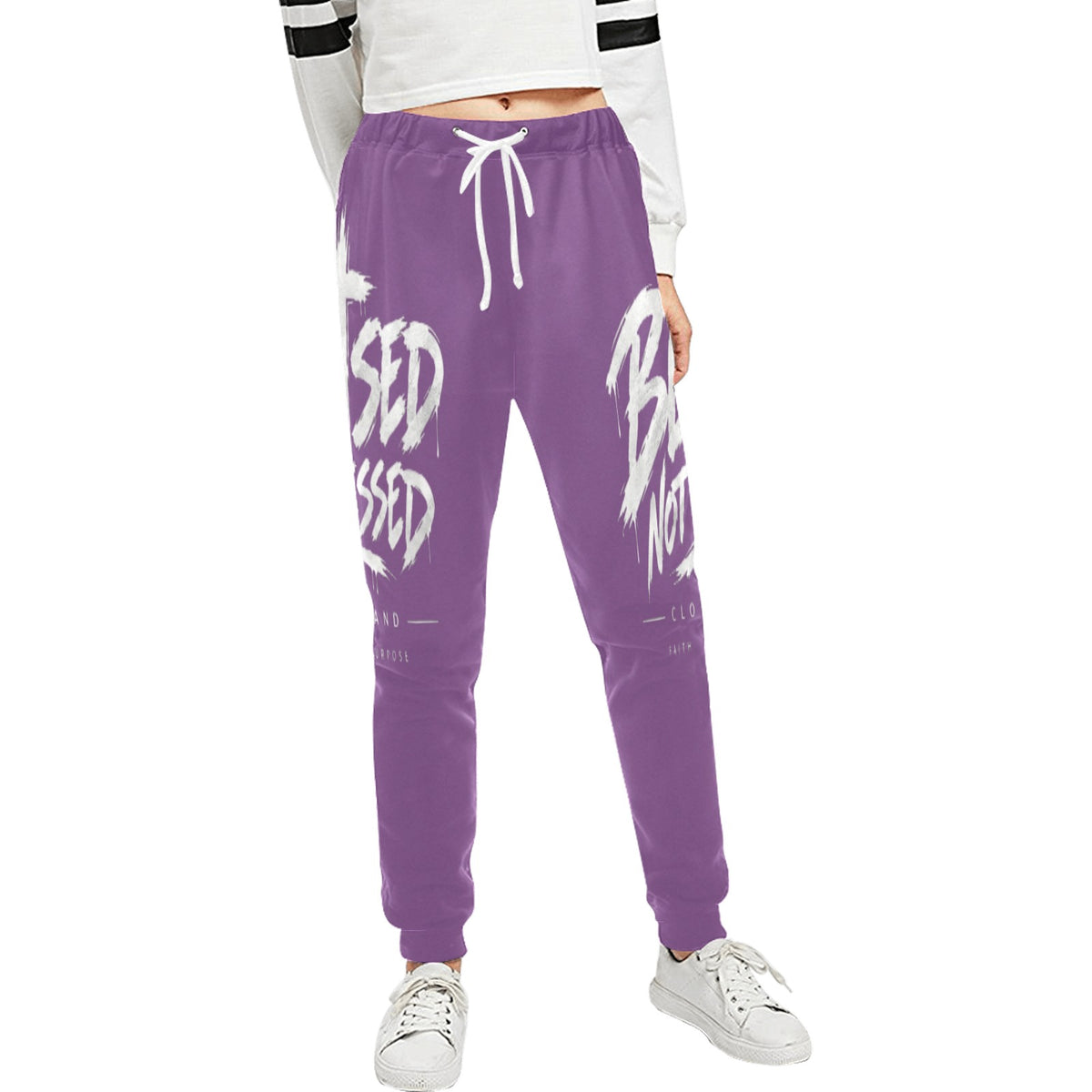 Blessed Not Stressed Relaxed-Fit Drawstring Sweatpants