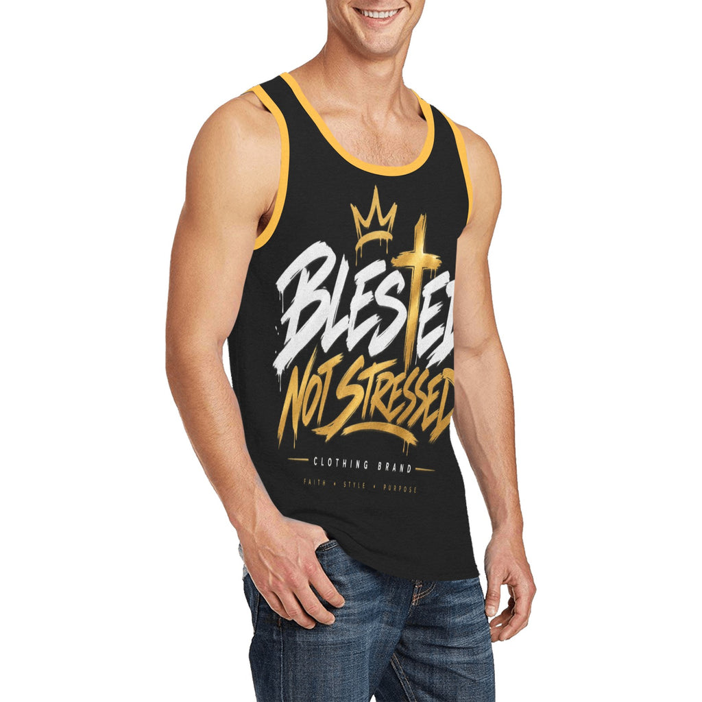Blessed Not Stressed Men's All-Over Print Tank Top