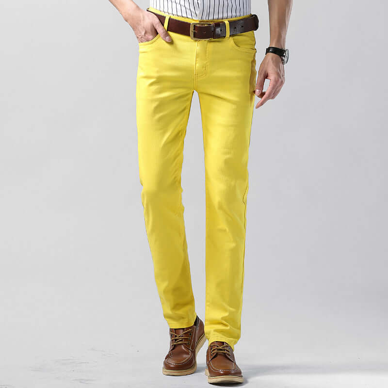 Slim Fit Straight Men's Personality Colored All-matching Stretch Casual Pants