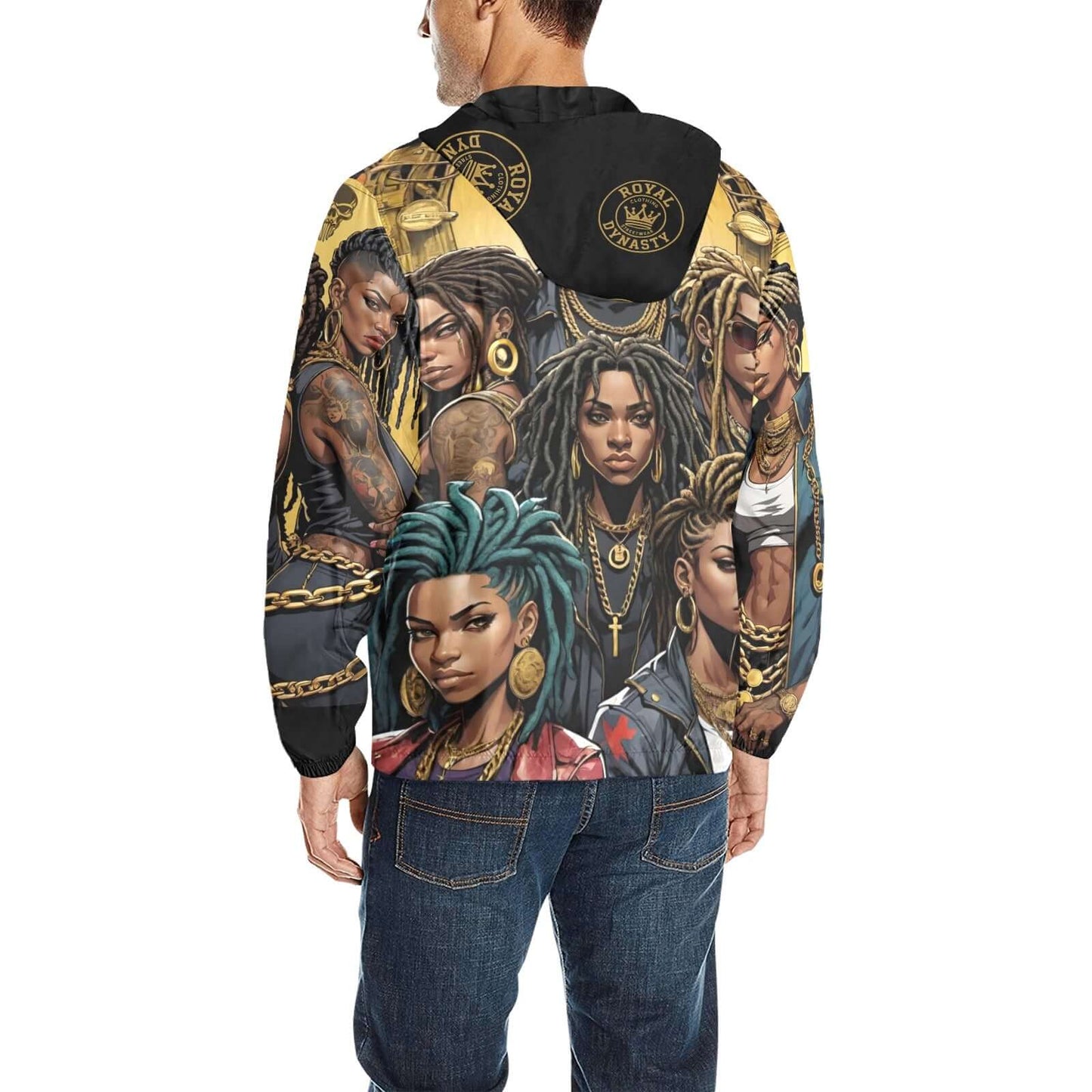 ROYAL DYNASTY 1 Men's All Over Print Quilted Windbreaker(Model H35)