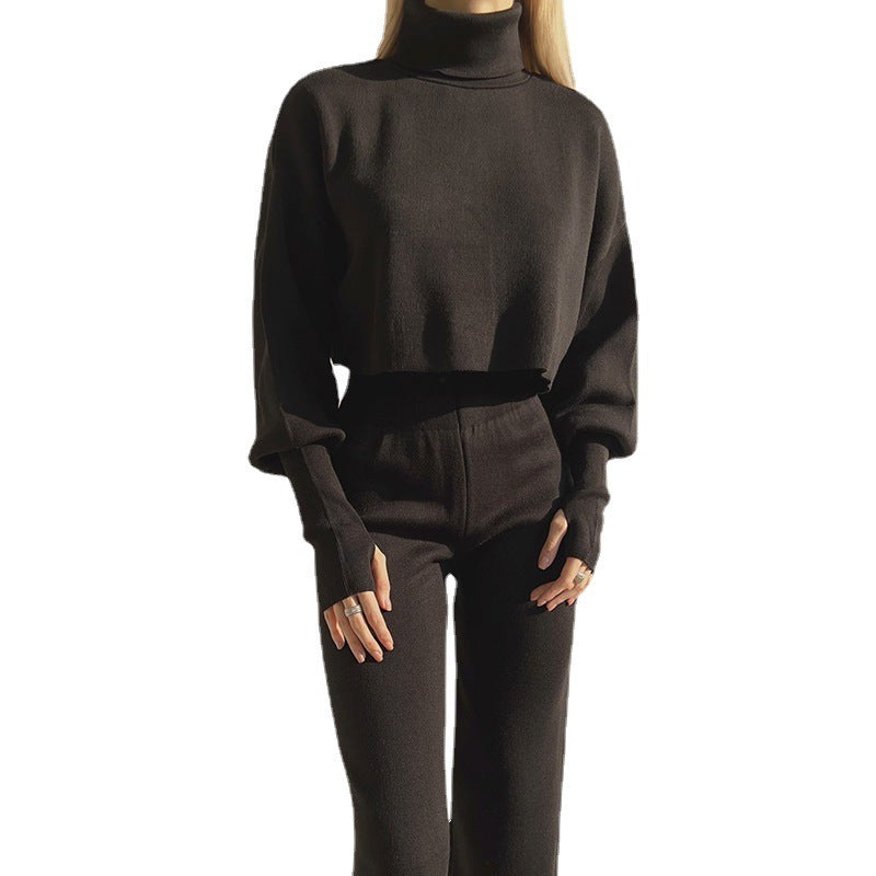 Autumn And Winter Turtleneck Casual Fashion Set