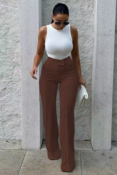 Slim Straight-leg Pants  For Womens Clothing