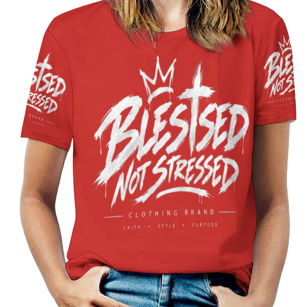 Blessed Not Stressed Women's All-Over Print T-Shirt