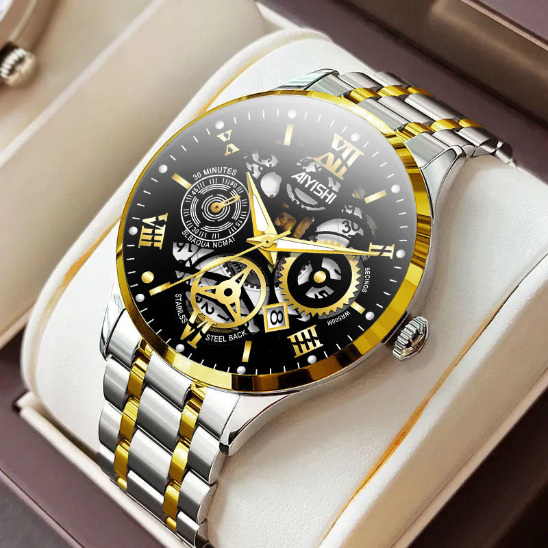 Men's Stainless Steel Waterproof luxurious watch