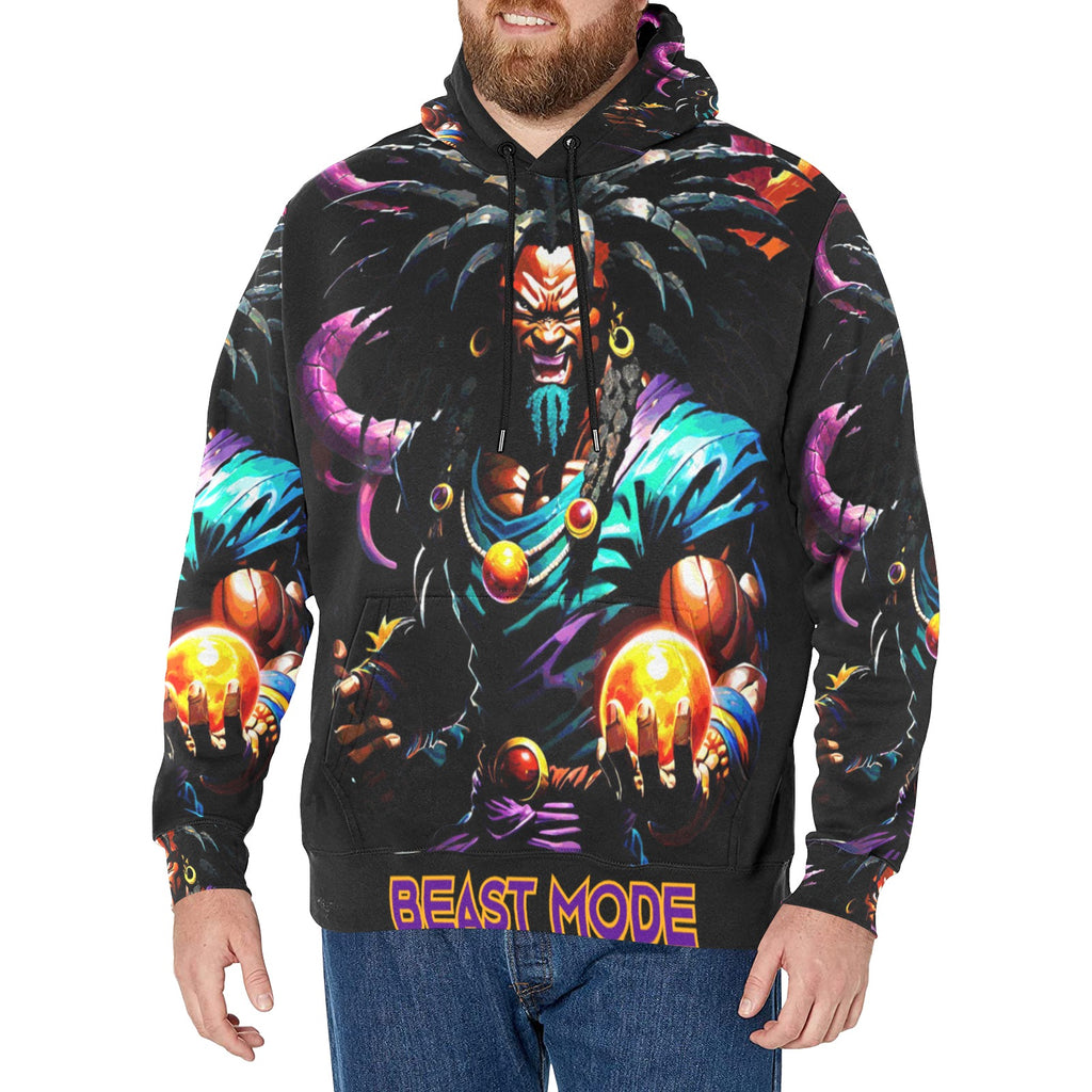 BEAST MODE ANIME Men's Long Sleeve Fleece Hoodie (H55)