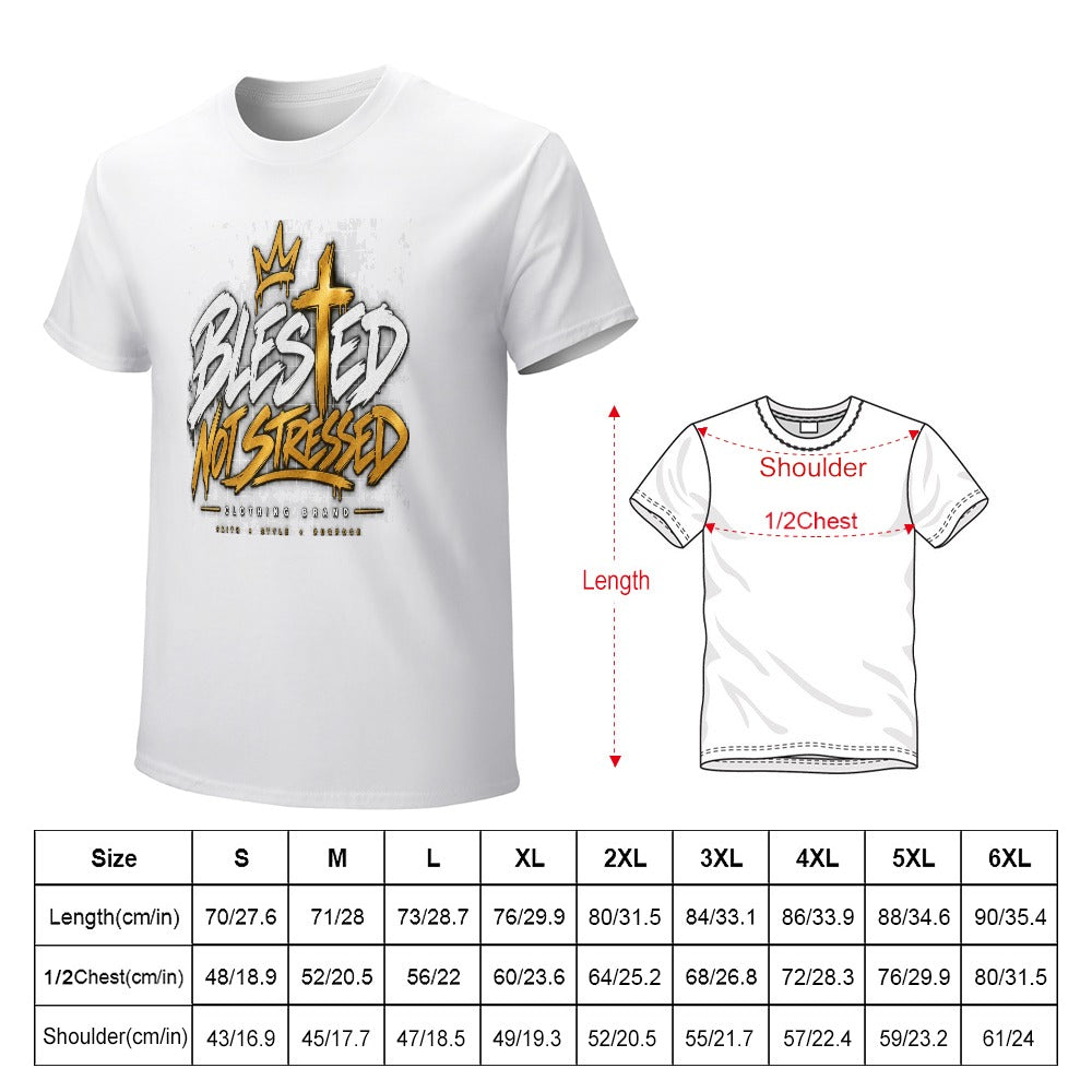 Blessed Not Stressed 100% Cotton Graphic T-Shirt