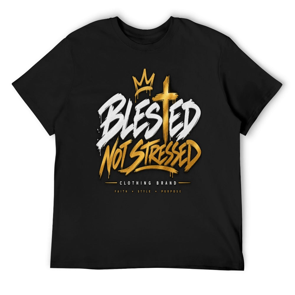 Blessed Not Stressed Double-Sided Cotton Graphic Tee
