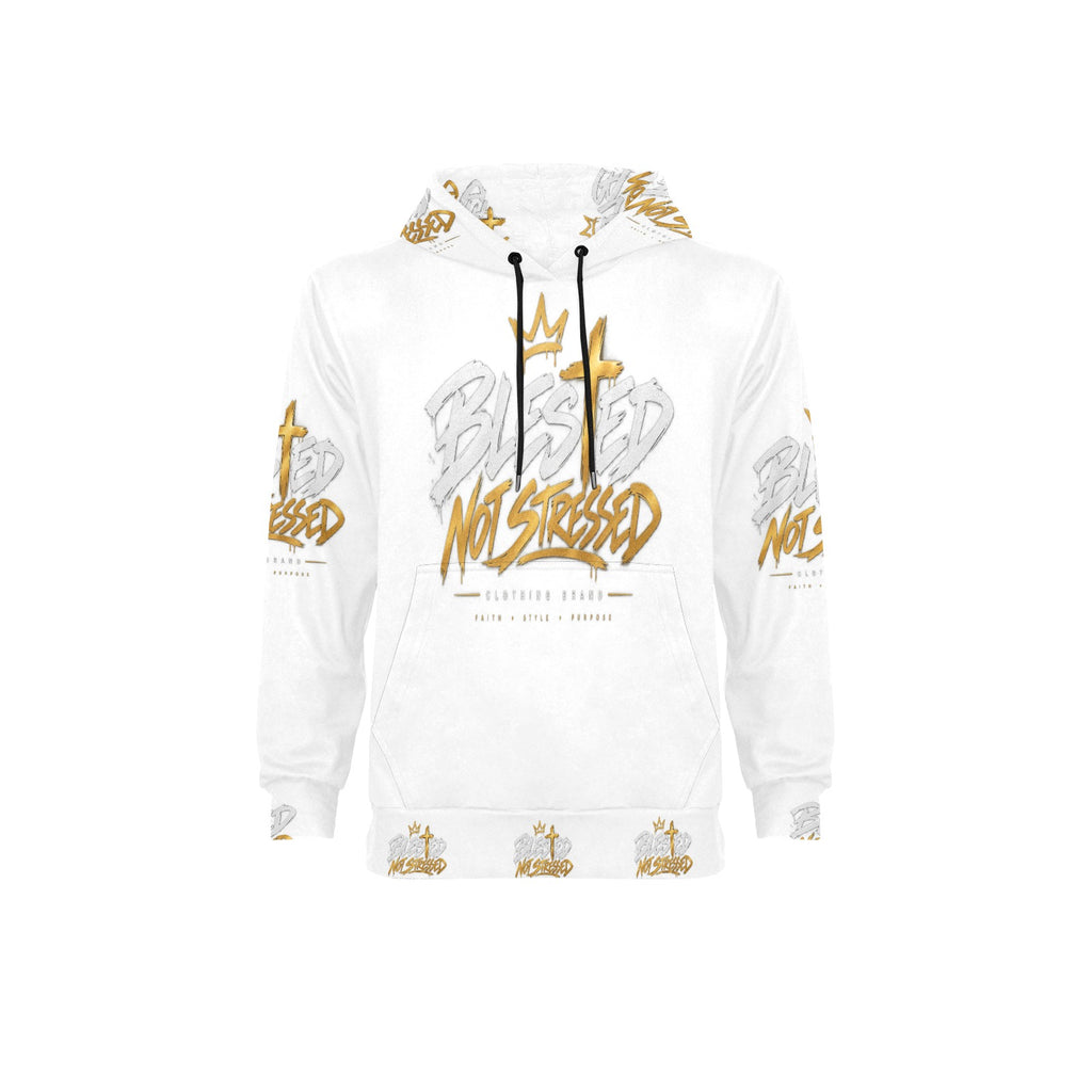 Blessed Not Stressed Men's Fleece Pullover Hoodie