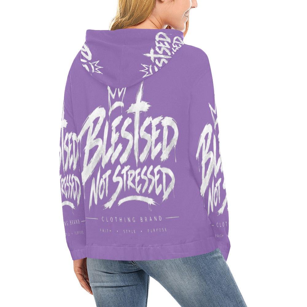 Blessed Not Stressed Women's Graphic Drawstring Hoodie