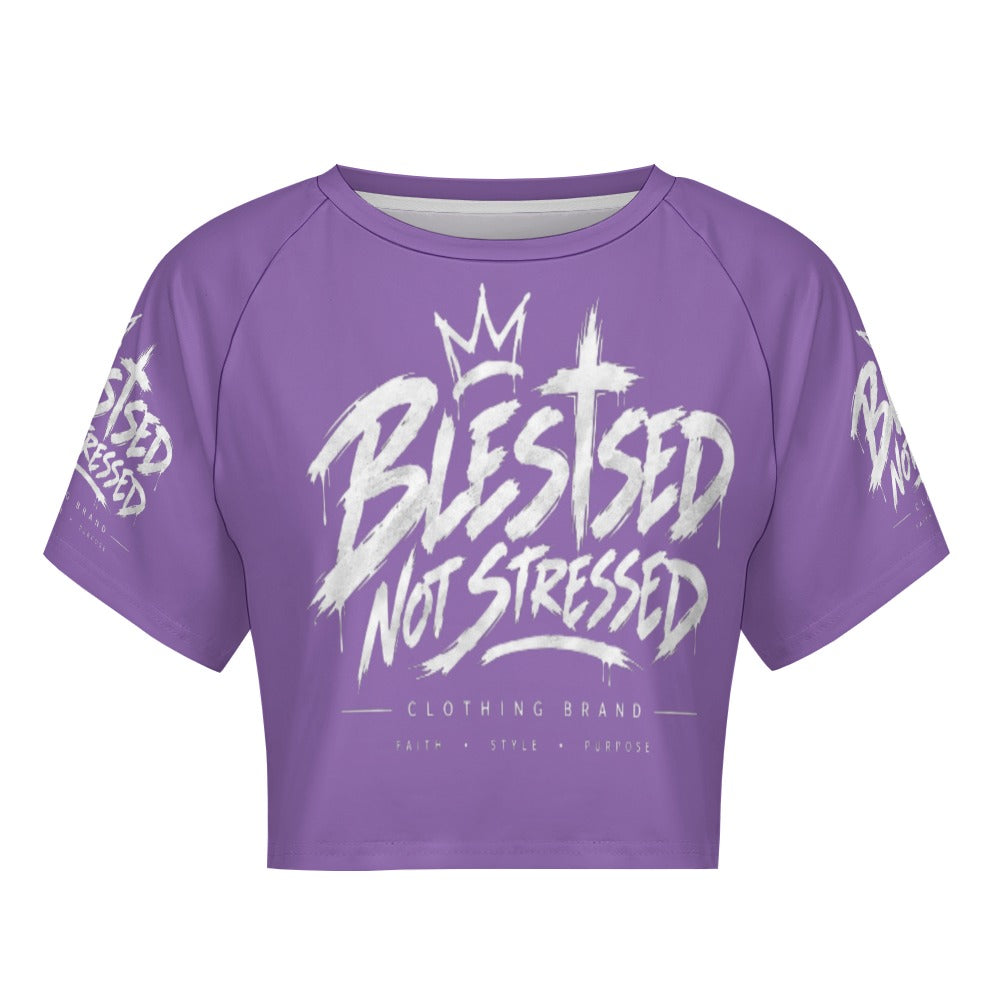 Blessed Not Stressed Women's Short Sleeve Crop Top