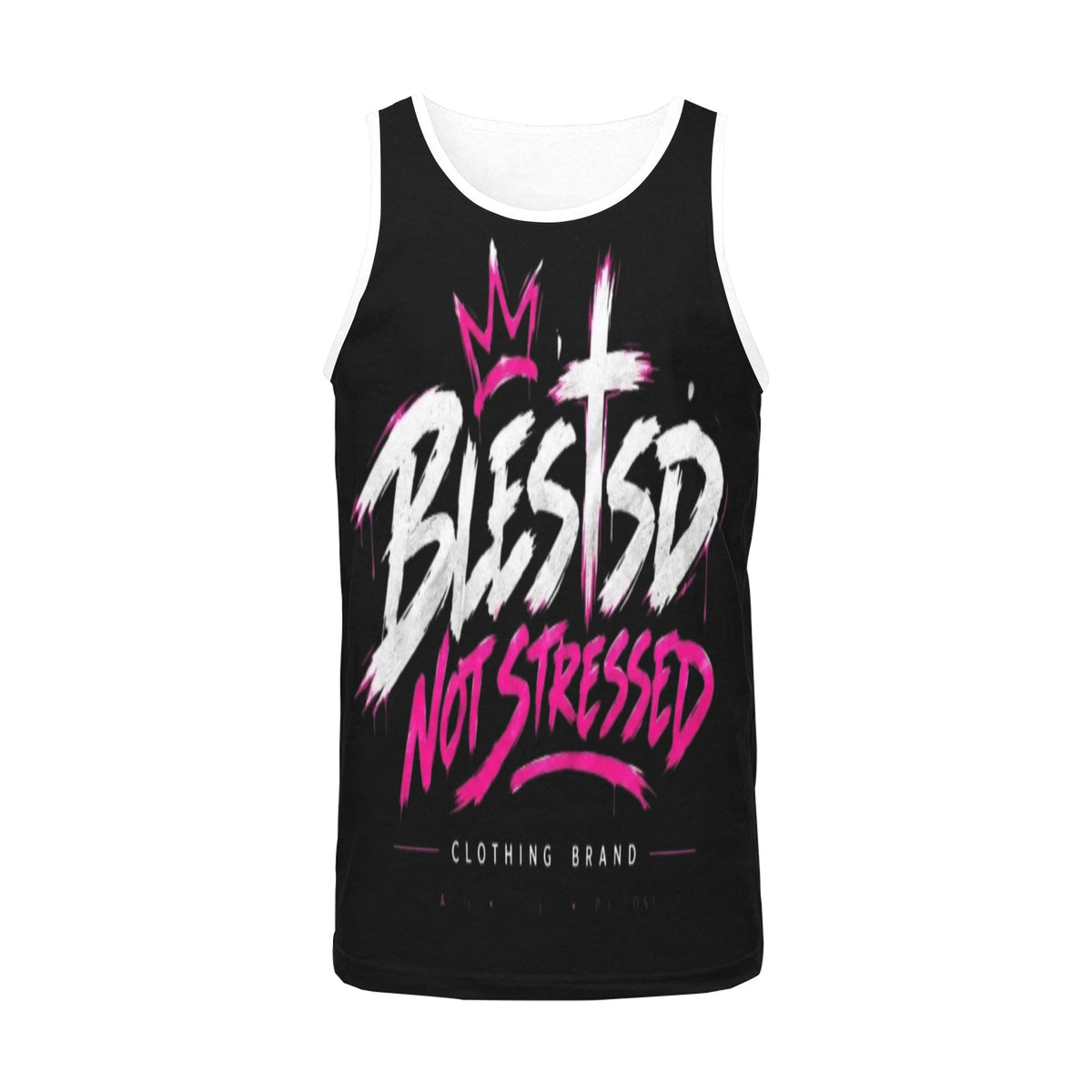 Blessed Not Stressed Men's Relaxed-Fit Graphic Tank Top