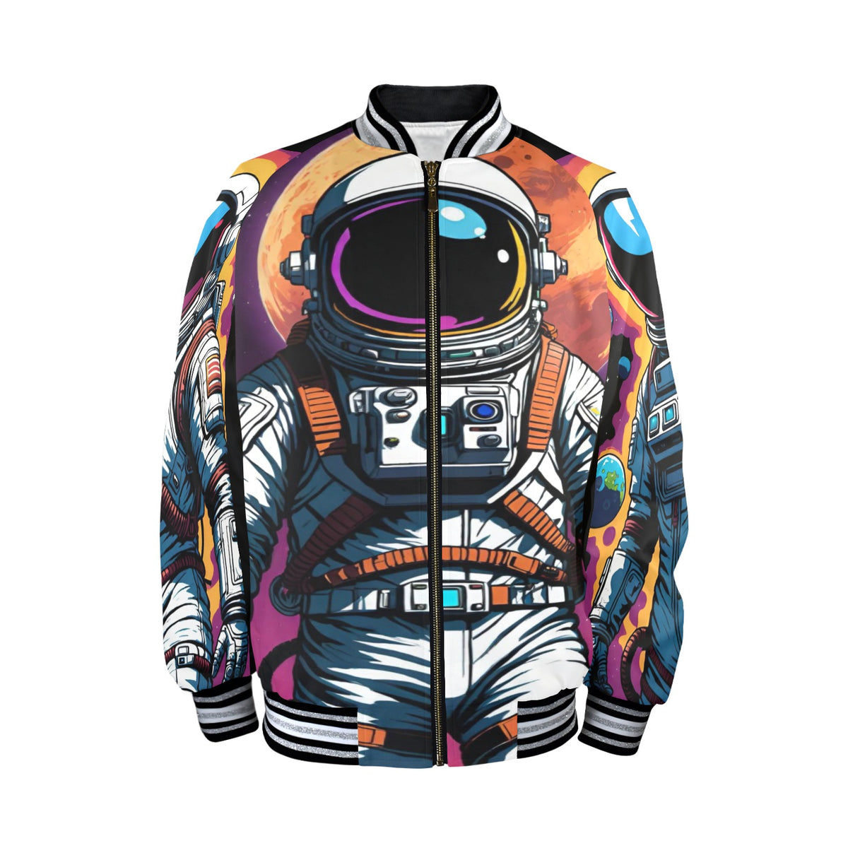 FEARLESS OUTLAW New Men's Striped Trim Bomber Jacket
