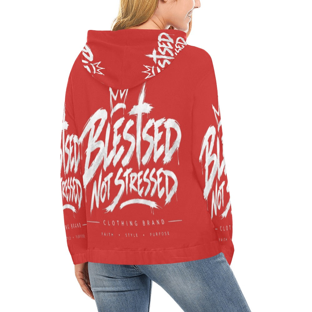 Blessed Not Stressed Women's Graphic Drawstring Hoodie