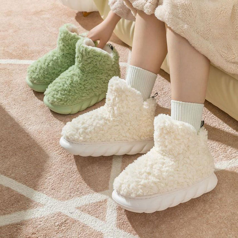 Heeled Waterproof Indoor And Outdoor Cute Cotton Slippers