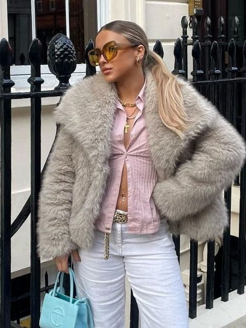 Women's Winter Plush Lapel Coat
