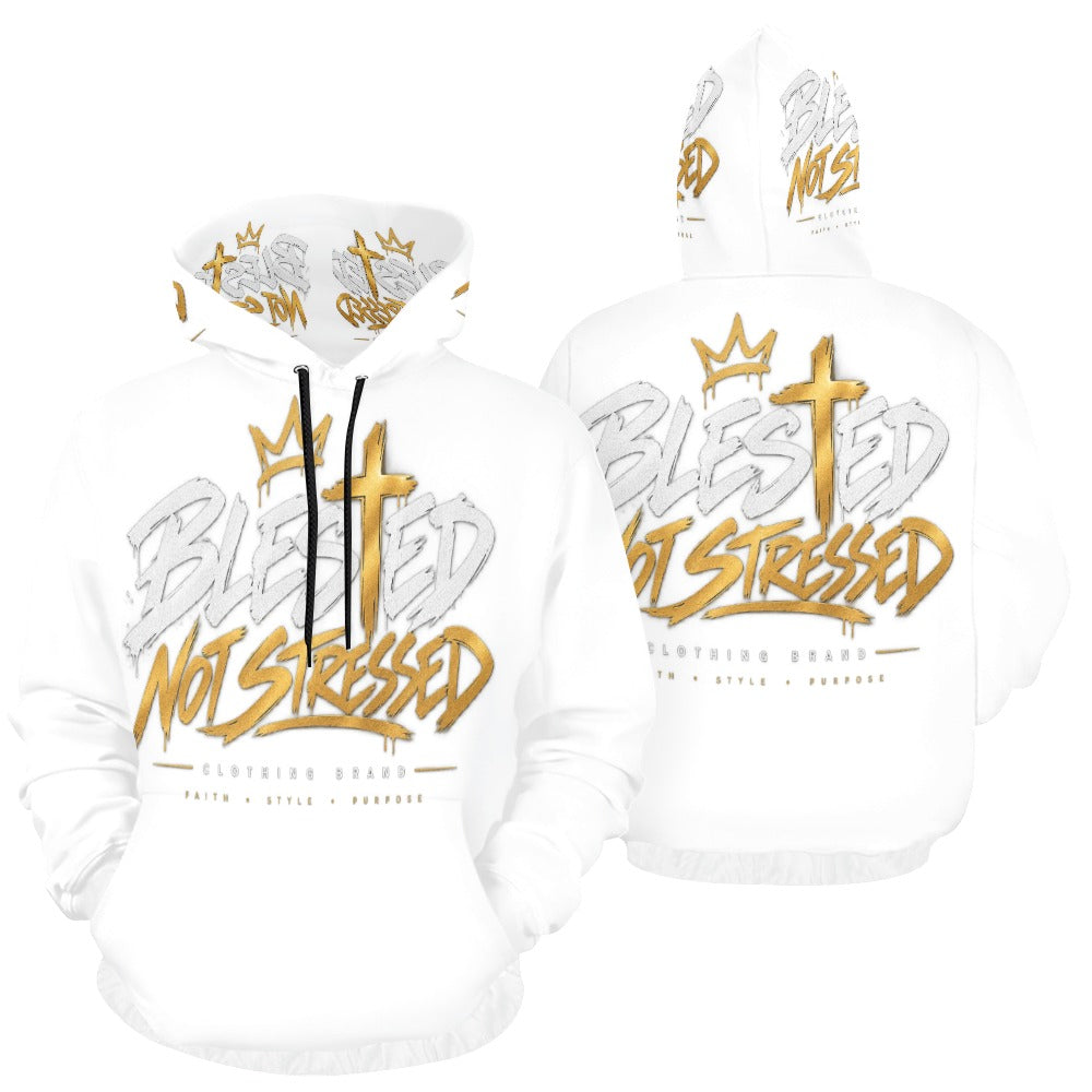 Blessed Not Stressed Men's Graphic Drawstring Hoodie
