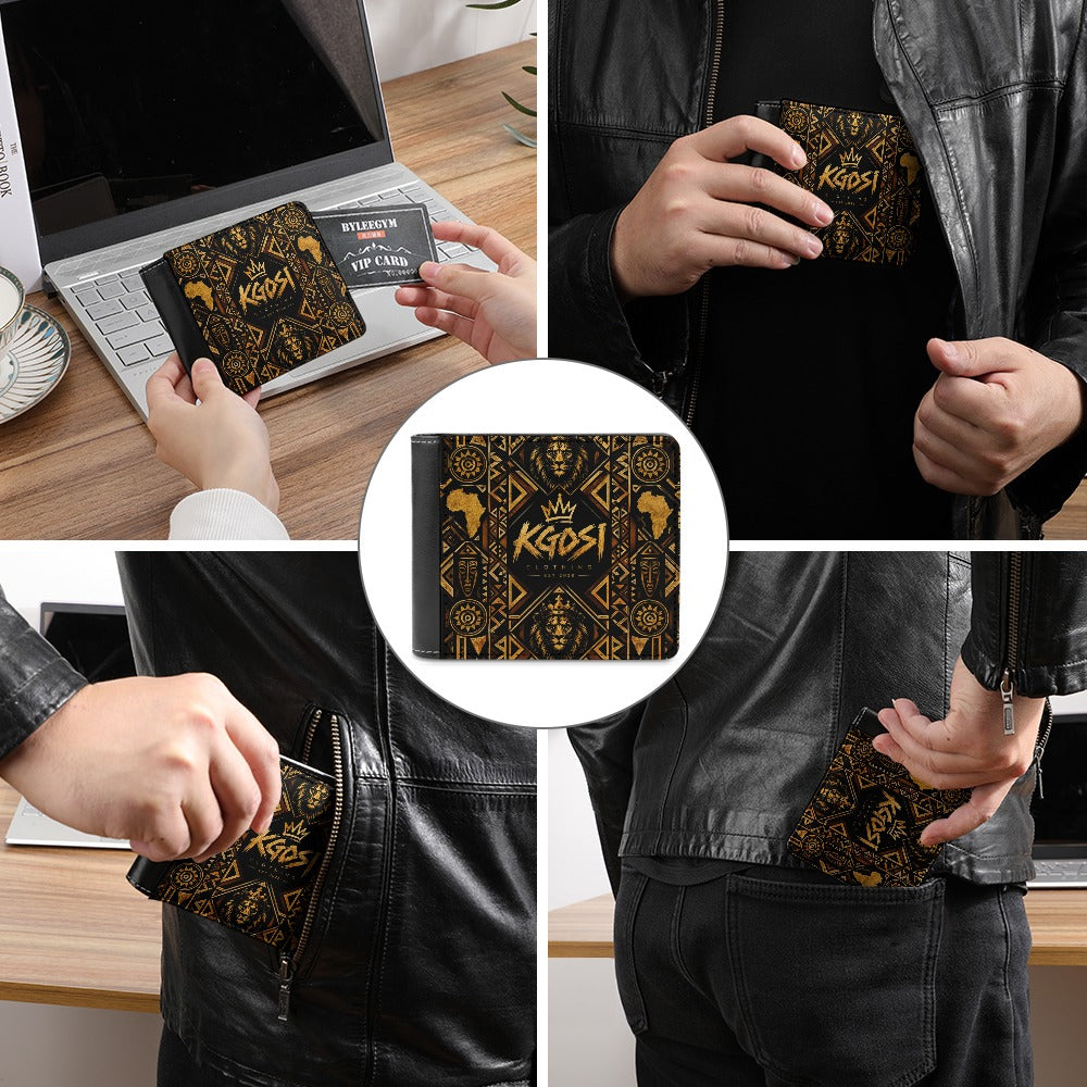 KGOSI PU Leather Wallet with Two-Sided Designs
