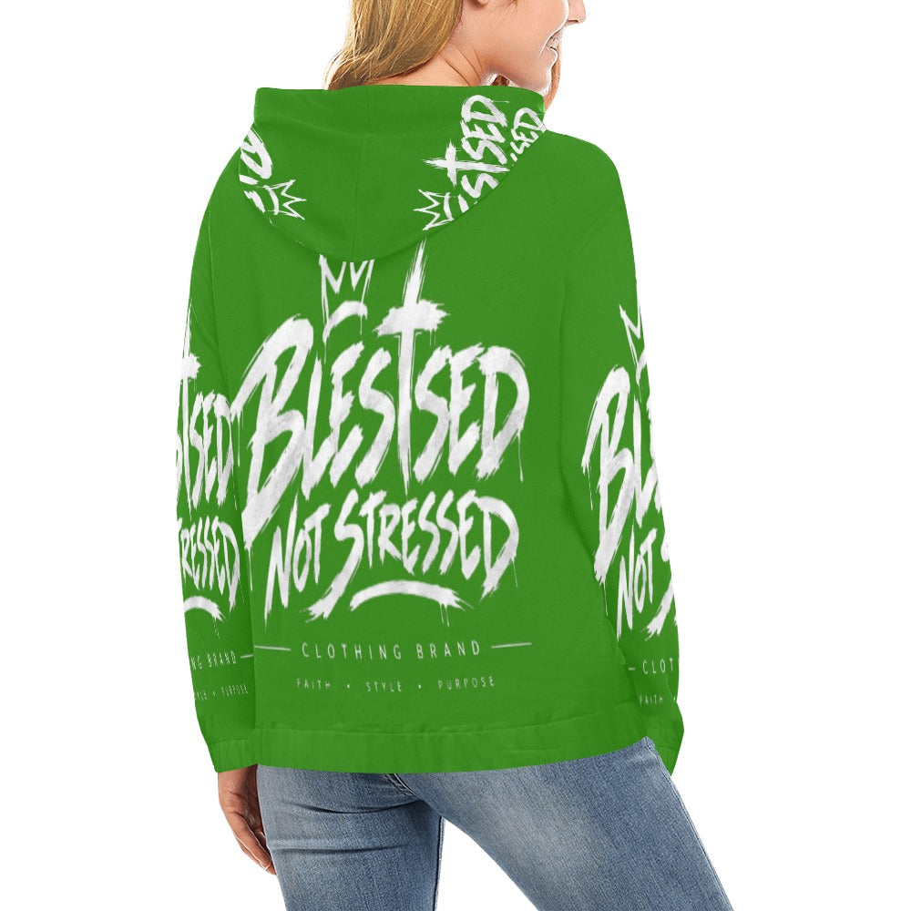 Blessed Not Stressed Women's Graphic Drawstring Hoodie