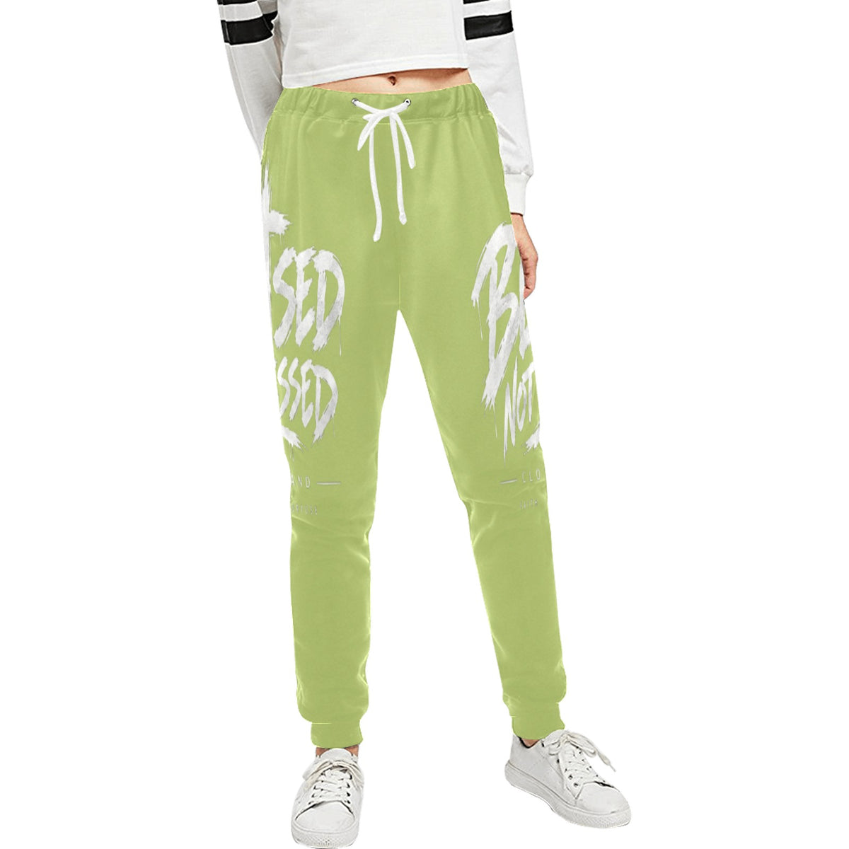 Blessed Not Stressed Relaxed-Fit Drawstring Sweatpants