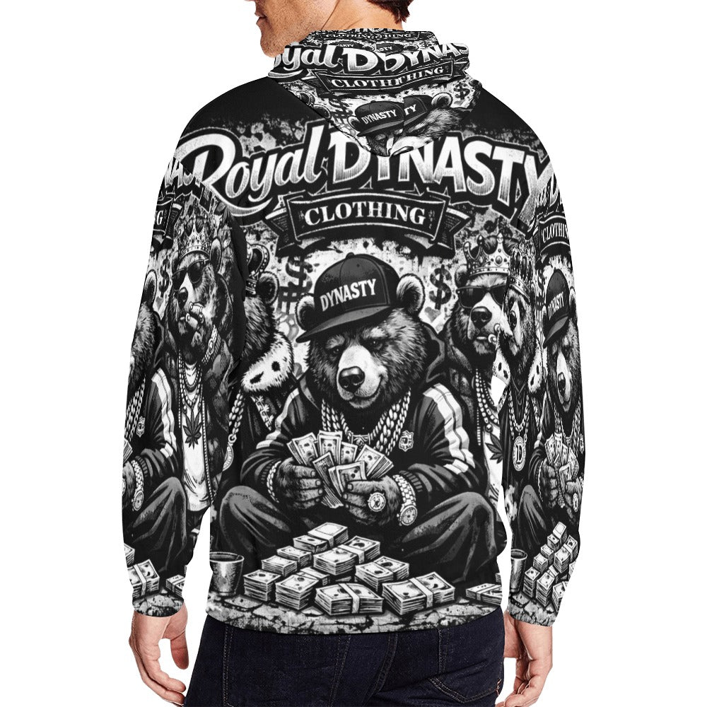 RDC LIT BEAR Men's All Over Print Full Zip Hoodie (Model H14)
