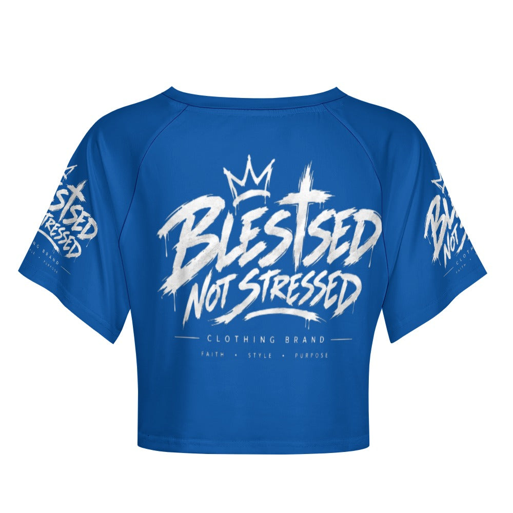 Blessed Not Stressed Women's Short Sleeve Crop Top