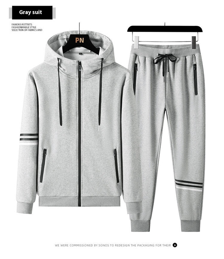 Men's Casual Cotton Hooded Two-piece Set