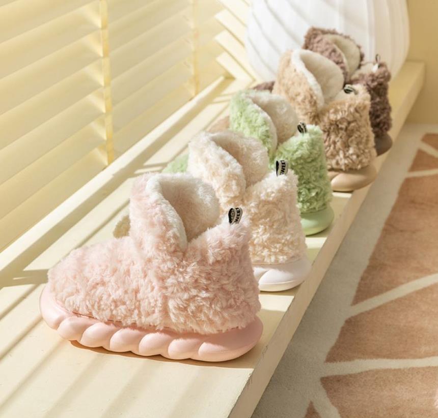 Heeled Waterproof Indoor And Outdoor Cute Cotton Slippers