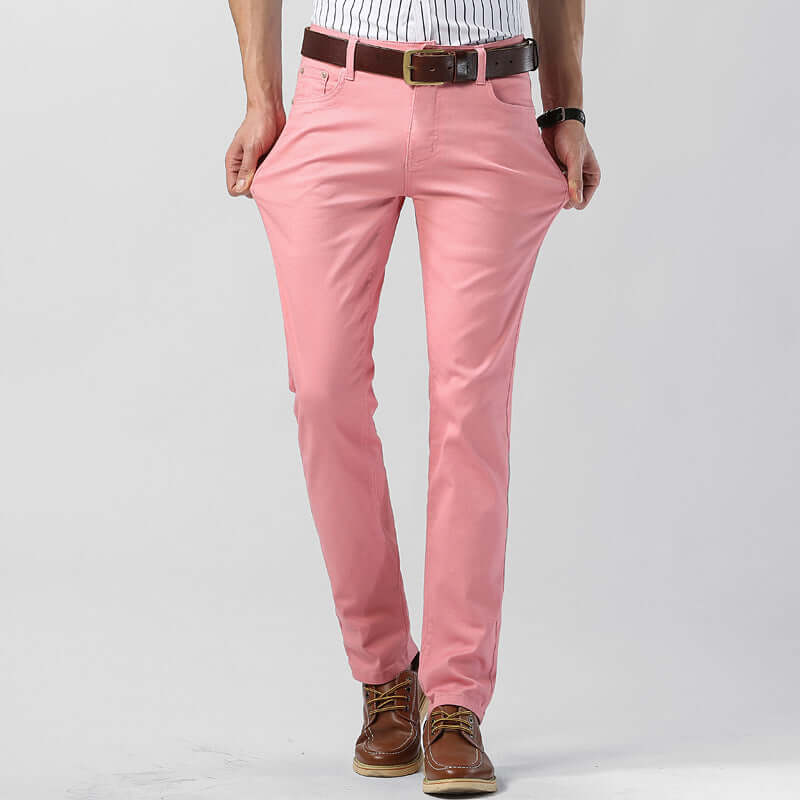 Slim Fit Straight Men's Personality Colored All-matching Stretch Casual Pants