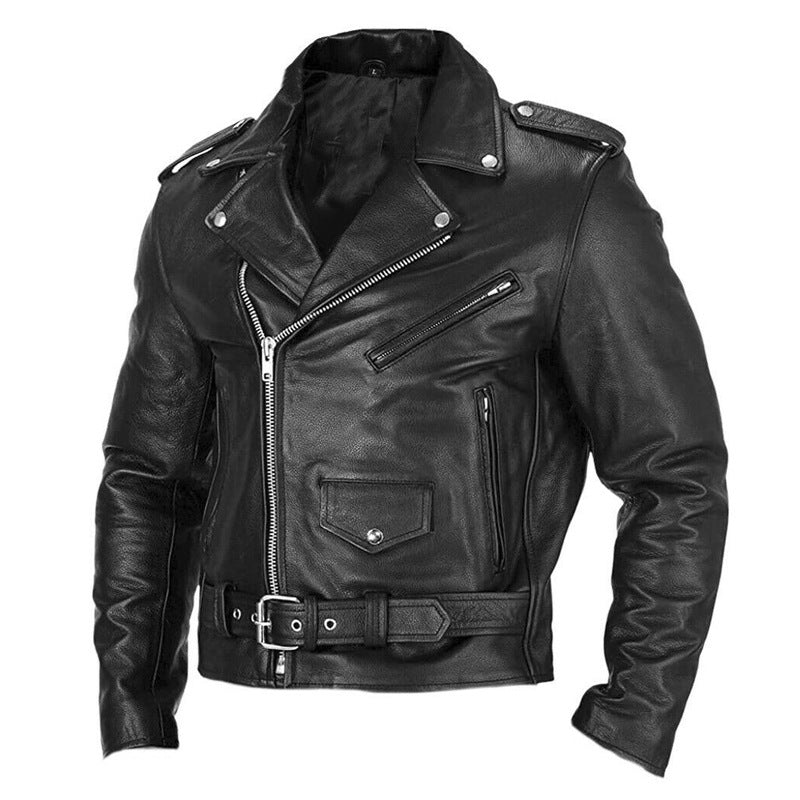 Motorcycle Men's Leather Coat