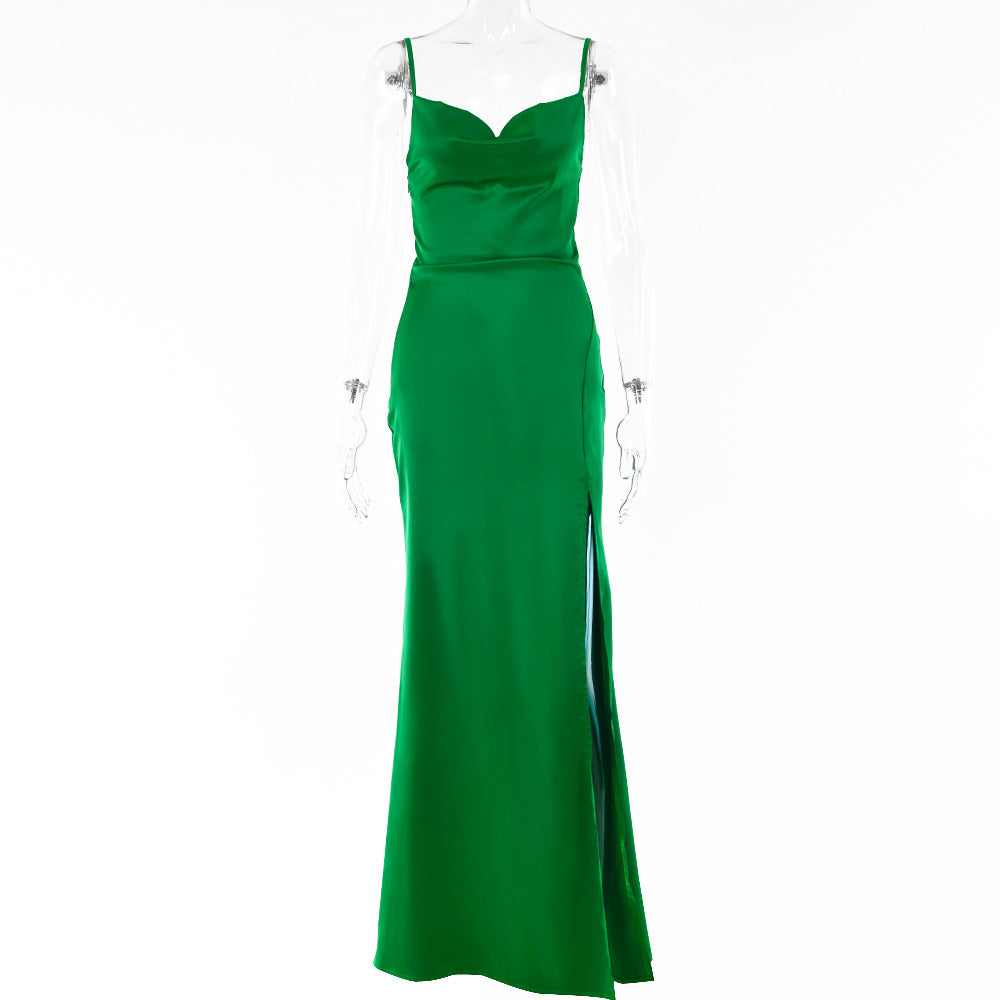 Backless slit dress