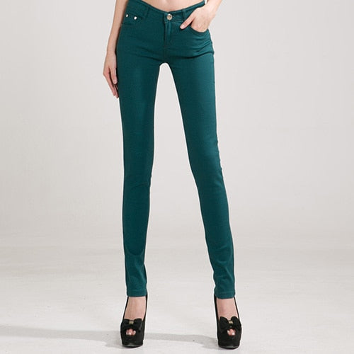 Jeans Female Denim Pants Candy Color Womens Jeans Donna Stretch Bottoms Feminino Skinny Pants