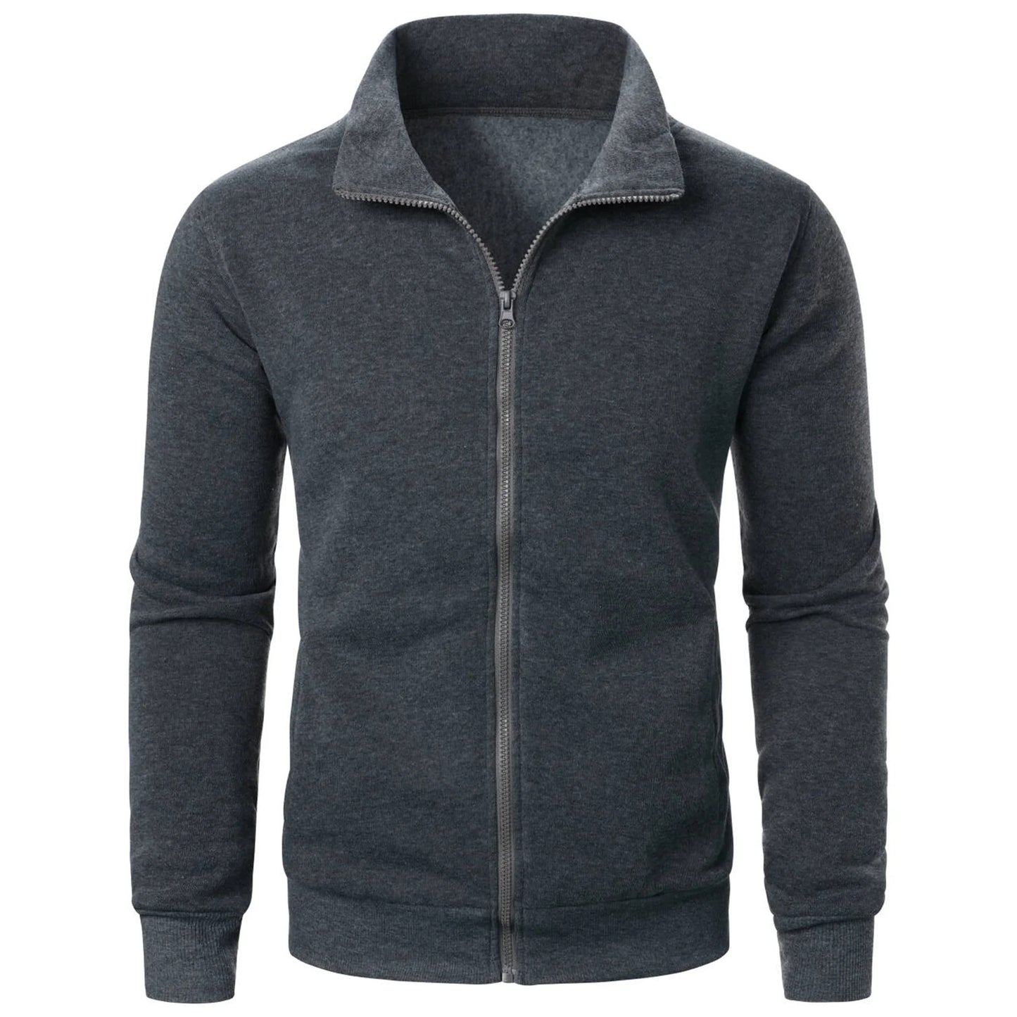 Cardigan Zipper Fleece-lined Thickened Casual Sweatshirt