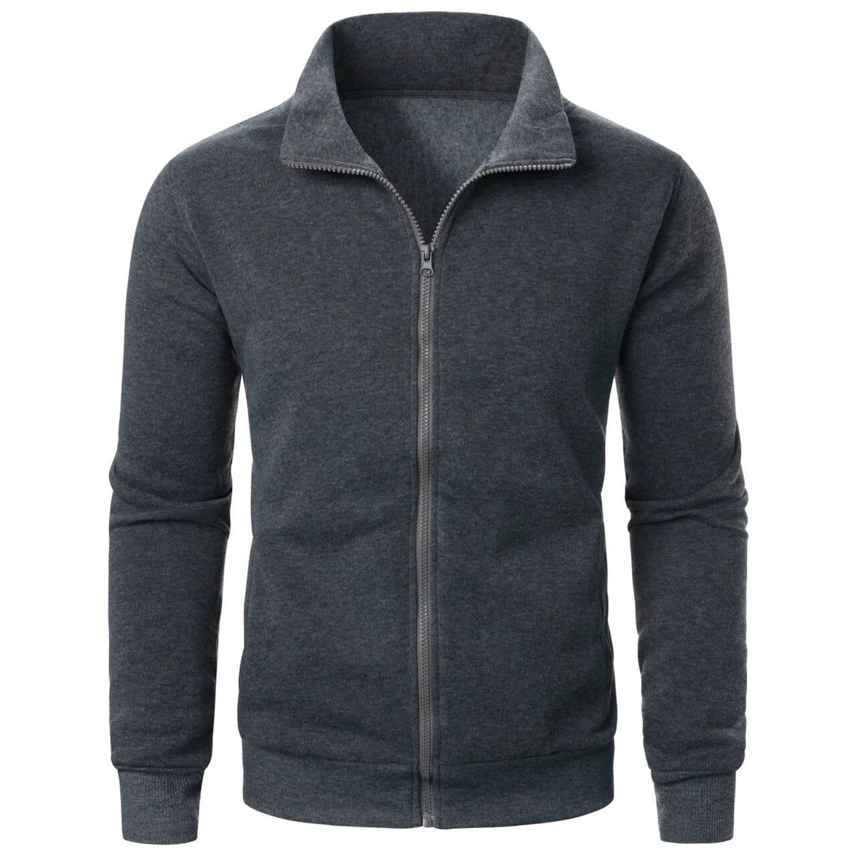 Cardigan Zipper Fleece-lined Thickened Casual Sweatshirt