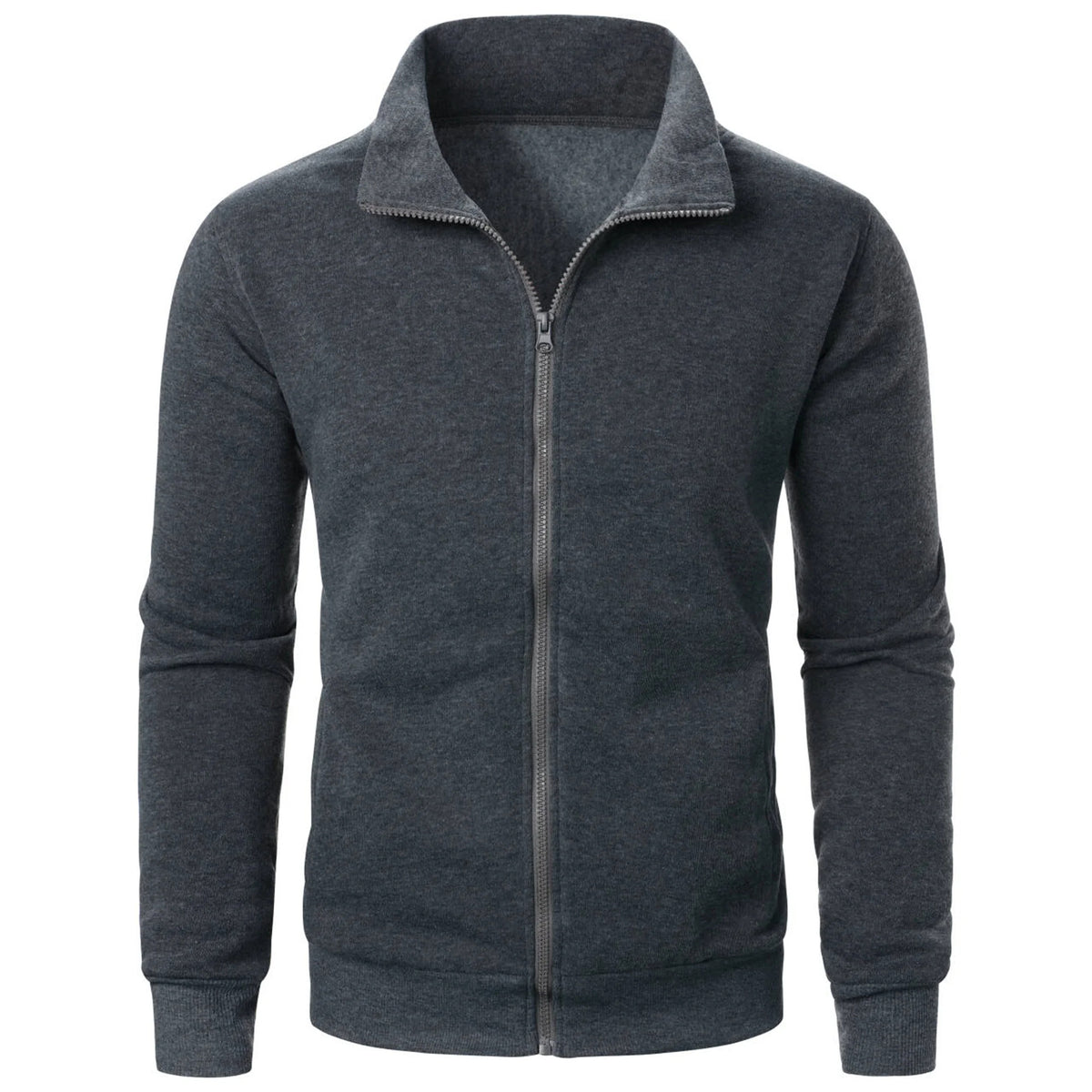 Cardigan Zipper Fleece-lined Thickened Casual Sweatshirt