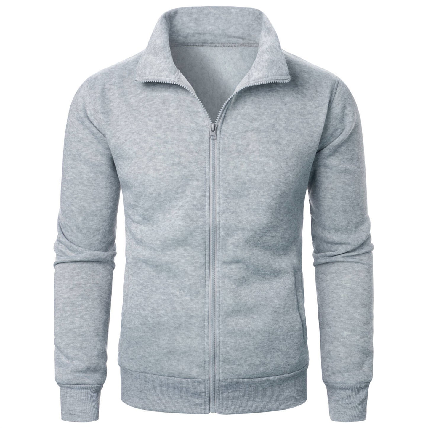 Cardigan Zipper Fleece-lined Thickened Casual Sweatshirt