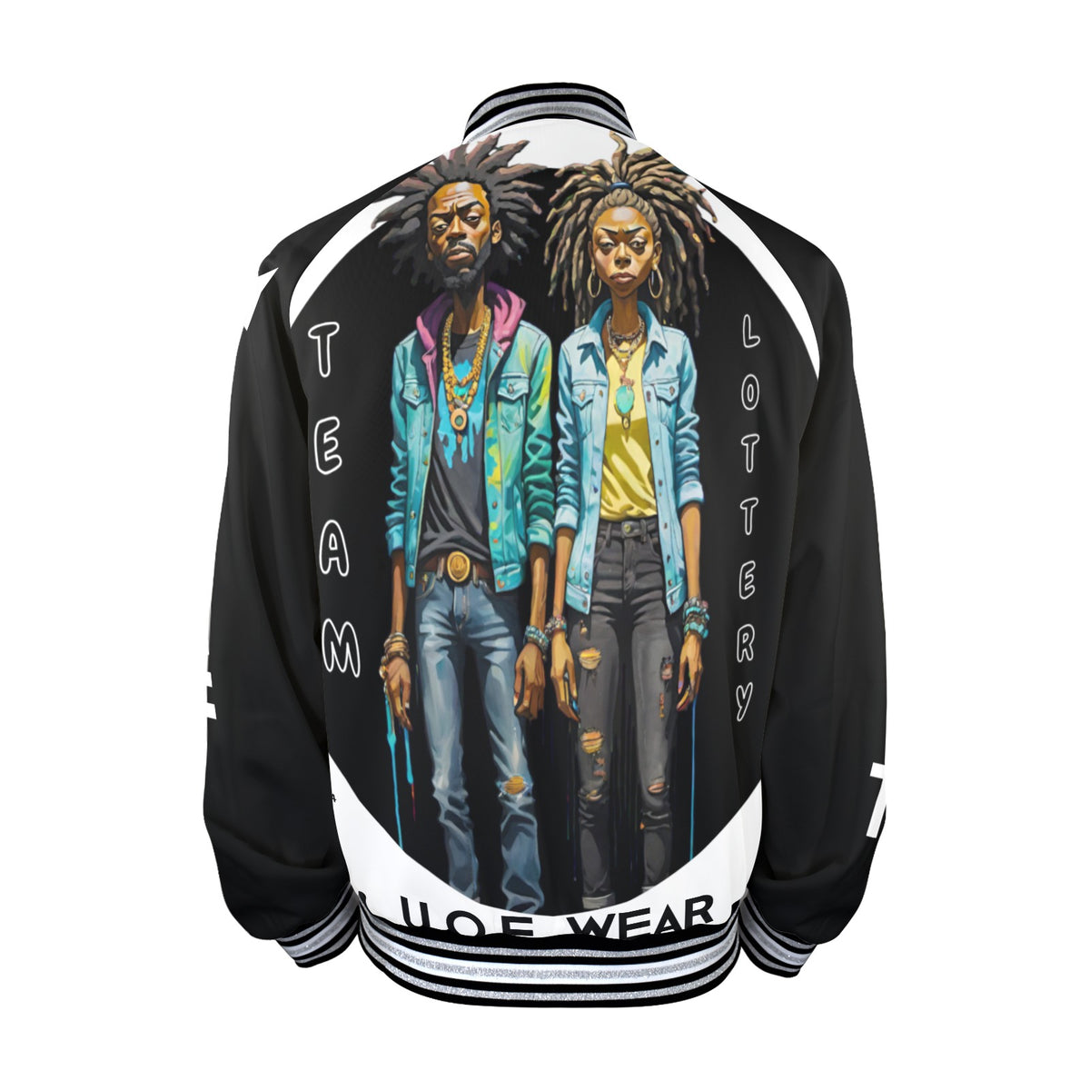 TEAM LOTTERY BEASTMODE Men's Striped Trim Bomber Jacket