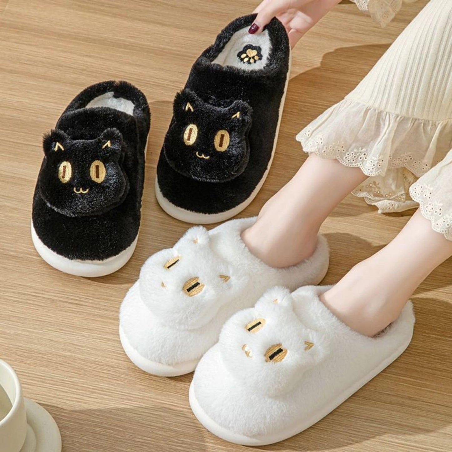 Soft Plush kitten Slippers