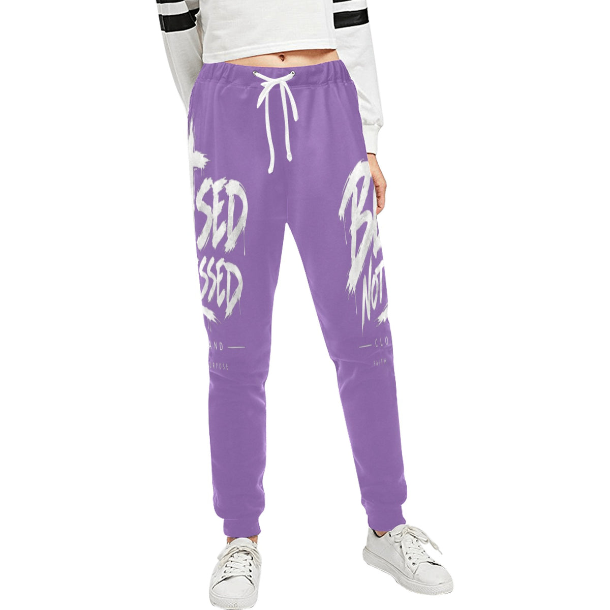 Blessed Not Stressed Relaxed-Fit Drawstring Sweatpants