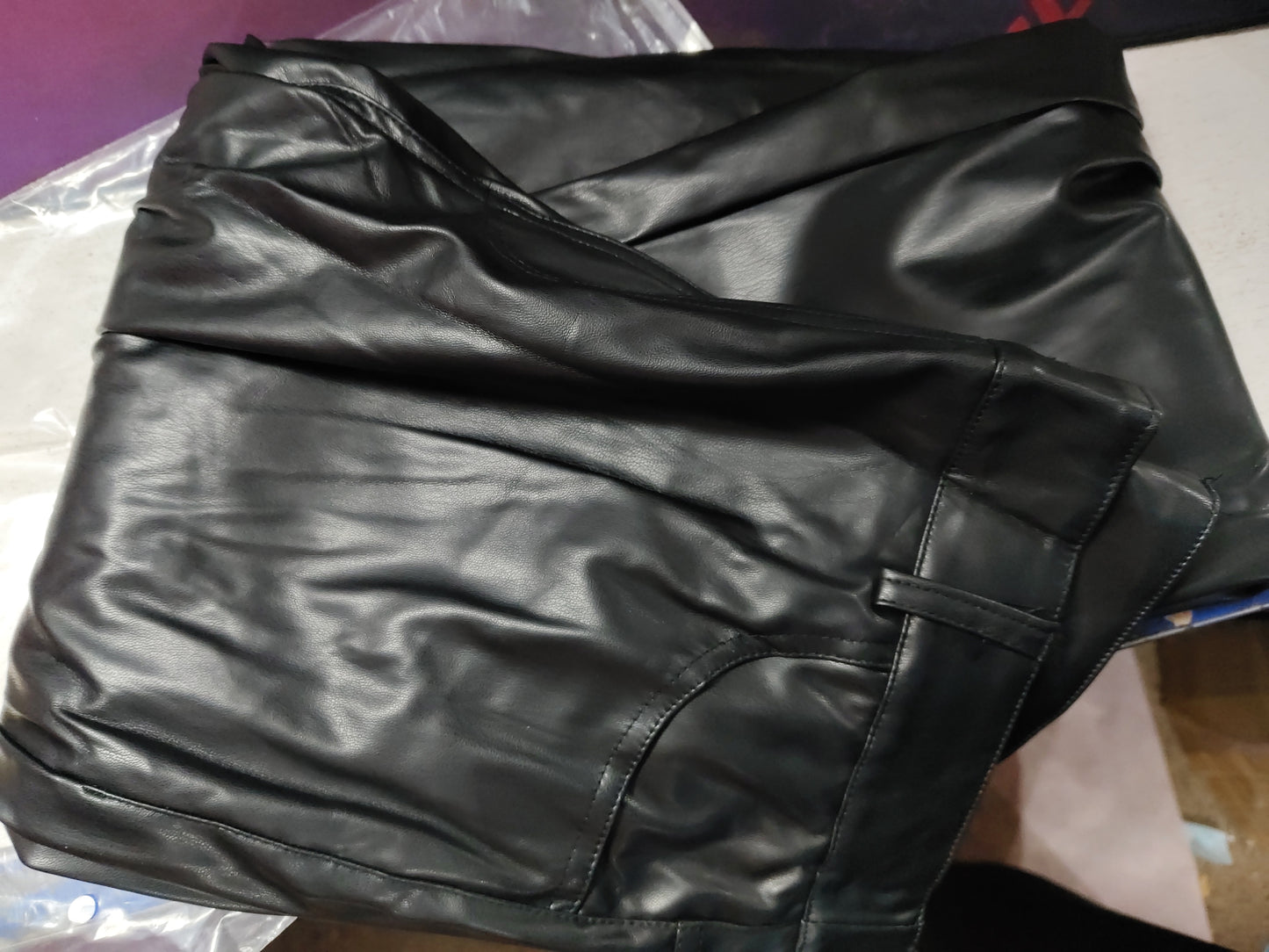 Solid Color Elastic premium Men's Leather Pants