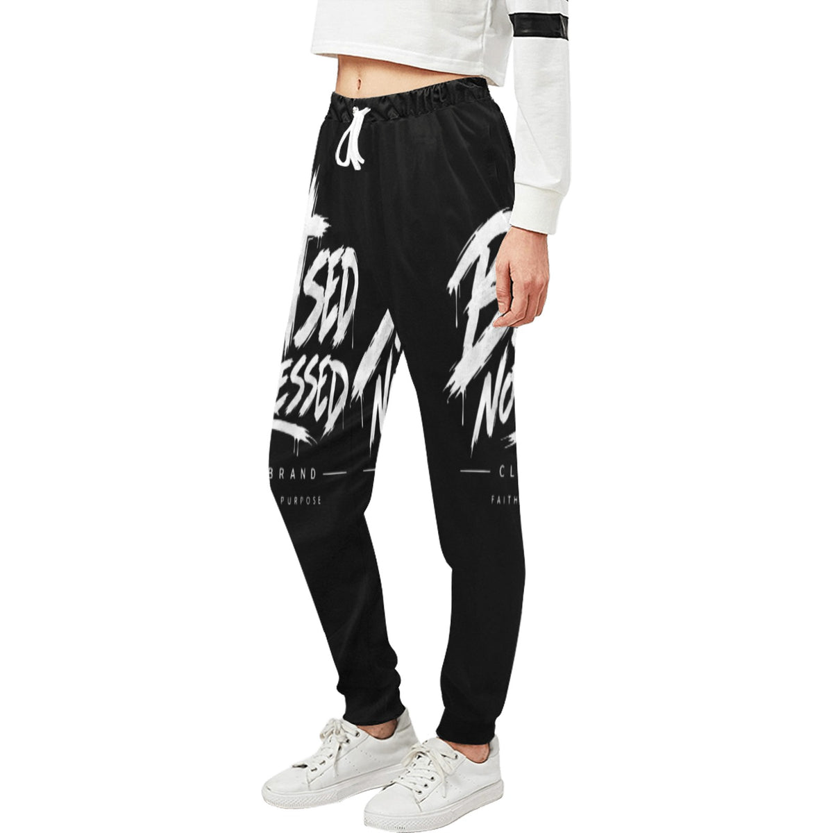 Blessed Not Stressed Relaxed-Fit Drawstring Sweatpants