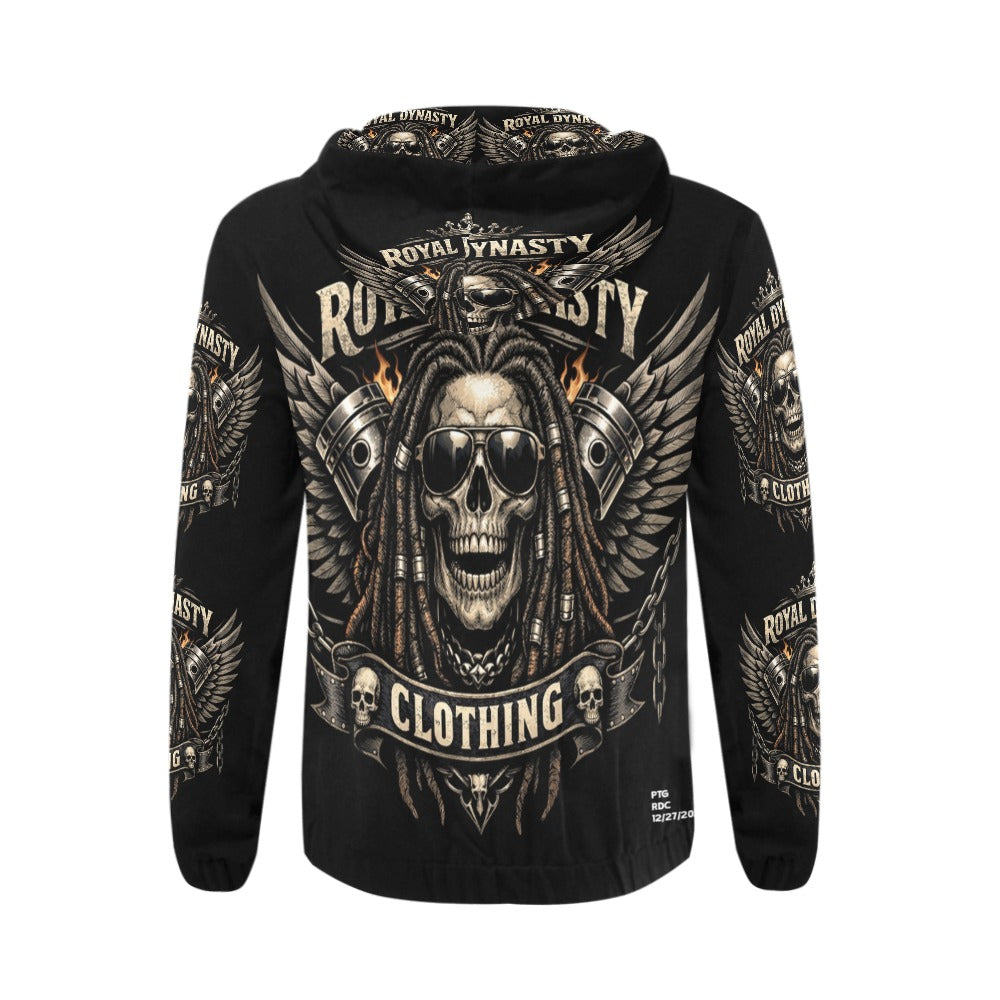 ROYAL DYNASTY SKULL Men's All Over Print Full Zip Hoodie (Model H14)