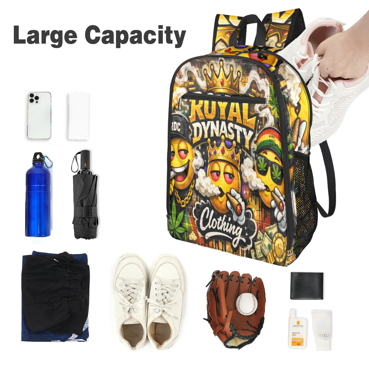 RDC LIT EMOJI RASTA All Over Print Leisure Sports Backpack