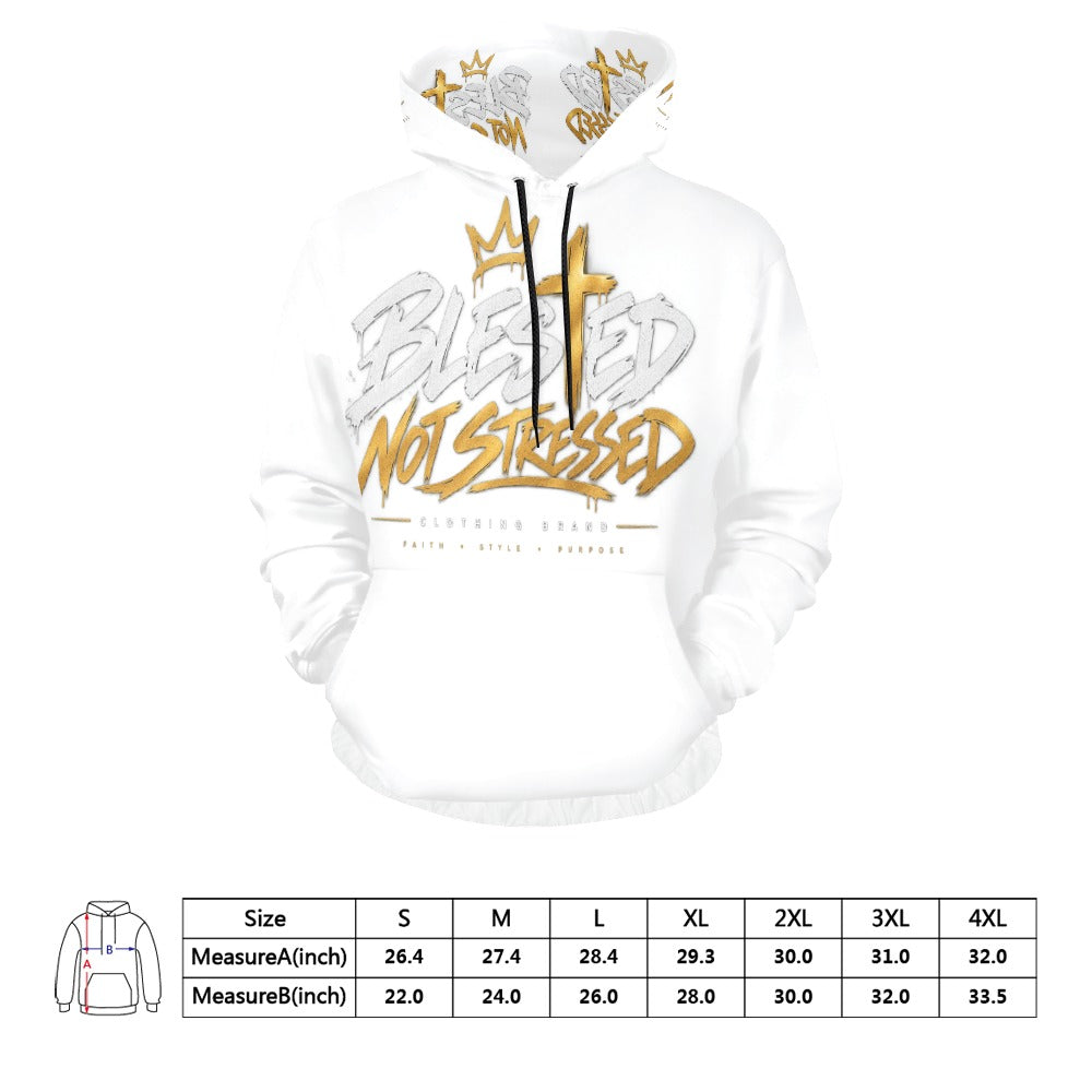 Blessed Not Stressed Men's Graphic Drawstring Hoodie