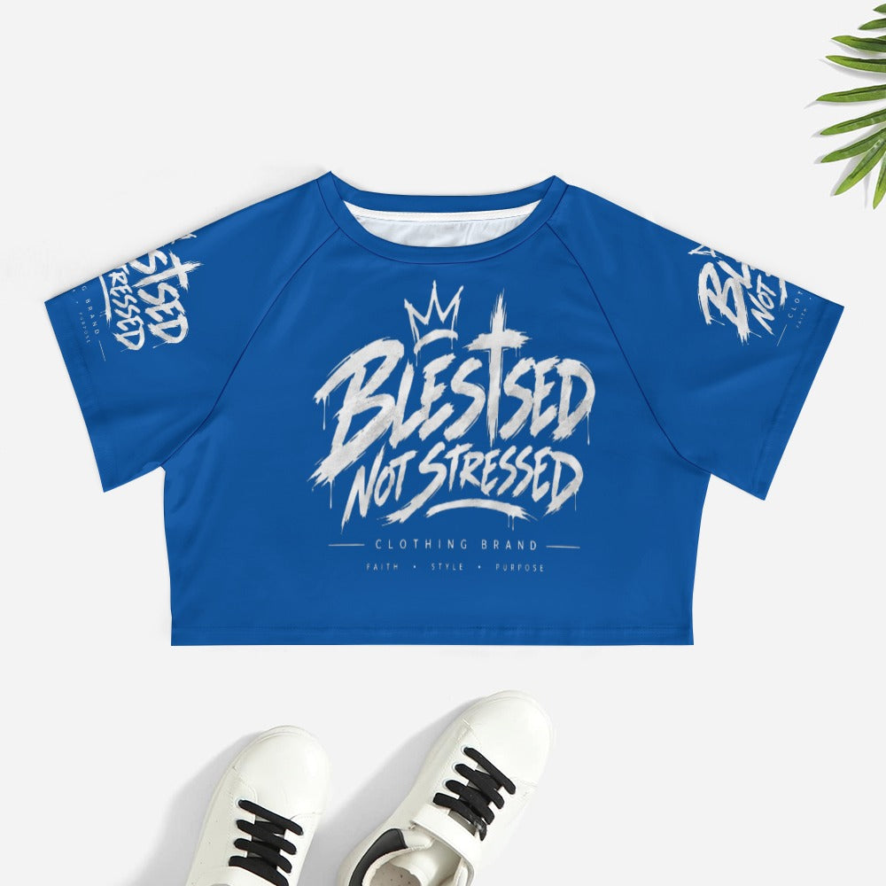 Blessed Not Stressed Women's Short Sleeve Crop Top