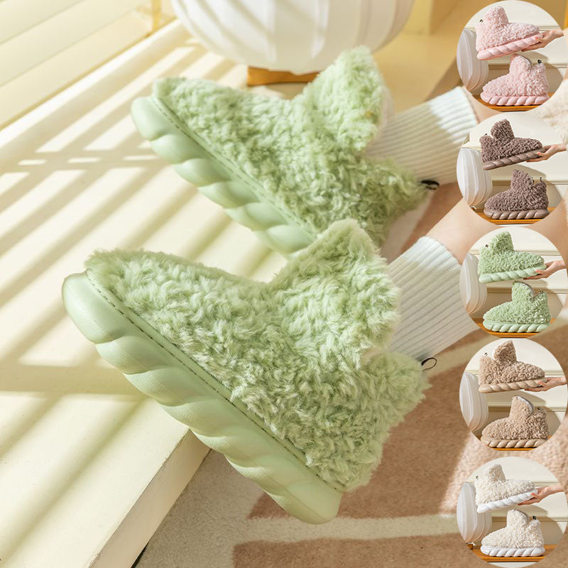 Heeled Waterproof Indoor And Outdoor Cute Cotton Slippers